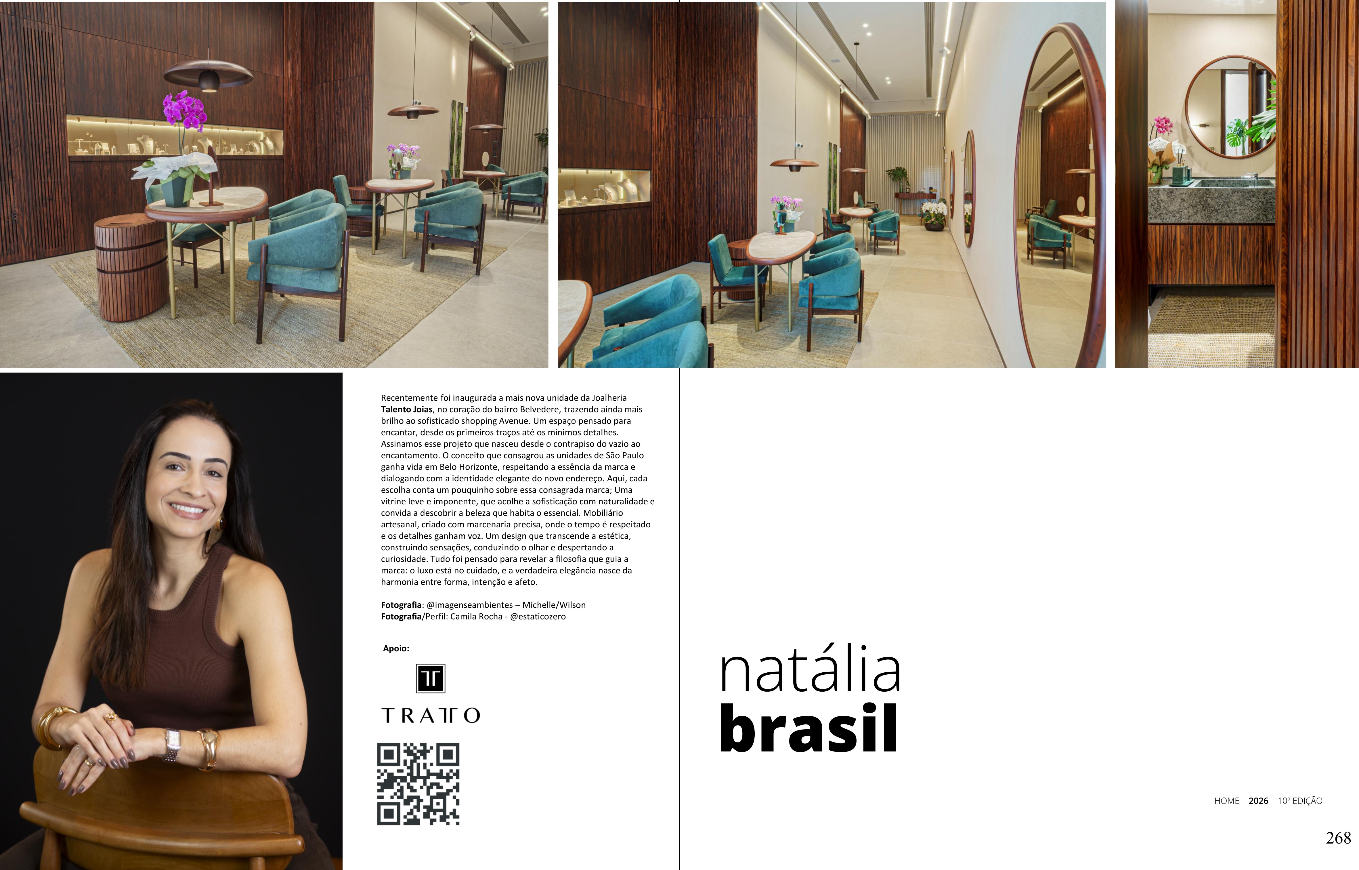Publicação de Natália Brasil no anuário Home Arch — Edição 2026